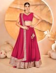 LUXURY FAUX BLOOMING SEQUENCE AND EMBROIDERY WORK UNSTITCHED LEHENGA CHOLI AND DUPATTA RANI