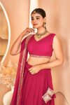 LUXURY FAUX BLOOMING SEQUENCE AND EMBROIDERY WORK UNSTITCHED LEHENGA CHOLI AND DUPATTA WEDDING WEAR WHOLESALE PRICE ETHNIC GARMENT (14)