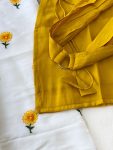LUXURY PURE MUL CHANDERI EMBROIDERY THREAD WORK TOP BOTTOM WITH DUPATTA DAILY WEAR WHOLESALE PRICE ETHNIC GARMENT (8)