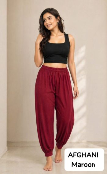 LATEST HEAVY RAYON PLAIN  AFGHANI PENT MAROON