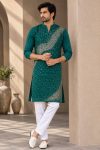 MODERN CRUNCHY FINE BEADS WORK & DETAILED EMBROIDERY MEN’S KURTA PAYJAMA SET RECEPTION WEAR WHOLESALE PRICE ETHNIC GARMENT (26)