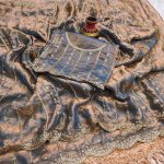 MODERN FENDY SATIN SILK SEQUENCE AND EMBROIDERY WORK  SAREE WITH UNSTITCHED BLOUSE GREY