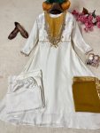 MODERN ROMAN GLASS SEQUENCE AND ZARI WORK WITH FANCY LATKAN & HANDWORK LACE WORK GOWN BOTTOM WITH DUPATTA FESTIVE WEAR WHOLESALE PRICE ETHNIC GARMENT (7)