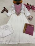 MODERN ROMAN GLASS SEQUENCE AND ZARI WORK WITH FANCY LATKAN & HANDWORK LACE WORK GOWN BOTTOM WITH DUPATTA FESTIVE WEAR WHOLESALE PRICE ETHNIC GARMENT (13)