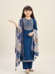 MOST PICKED COTTON BLEND EMBROIDERY KID’S TOP BOTTOM WITH DUPATTA FESTIVAL WEAR WHOLESALE PRICE ETHNIC GARMENT (15)