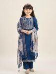 MOST PICKED COTTON BLEND EMBROIDERY KID’S TOP BOTTOM WITH DUPATTA FESTIVAL WEAR WHOLESALE PRICE ETHNIC GARMENT (15)