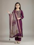 MOST PICKED COTTON BLEND EMBROIDERY KID’S TOP BOTTOM WITH DUPATTA FESTIVAL WEAR WHOLESALE PRICE ETHNIC GARMENT (23)
