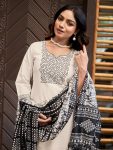 NEW ARRIVAL KHADI COTTON EMBROIDERY TOP BOTTOM WITH DUPATTA CASUAL WEAR WHOLESALE PRICE ETHNIC GARMENT (3)