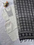 NEW ARRIVAL KHADI COTTON EMBROIDERY TOP BOTTOM WITH DUPATTA CASUAL WEAR WHOLESALE PRICE ETHNIC GARMENT (3)