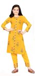 NEW ARRIVAL MAGIC COTTON PRINTED KID'S TOP BOTTOM YELLOW