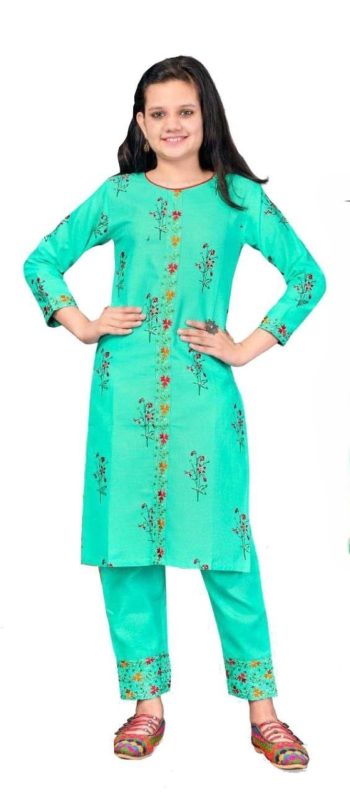 NEW ARRIVAL MAGIC COTTON PRINTED KID'S TOP BOTTOM GREEN