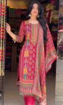 NEW ARRIVAL MASKA COTTON DIGITAL PRINTWITH  REAL HAND MIRROR WORK TOP BOTTOM WITH DUPATTA PINK