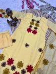 RICH LOOK CHANDERI SILK EMBROIDERY WORK TOP BOTTOM WITH DUPATTA FESTIVE WEAR WHOLESALE PRICE ETHNIC GARMENT (3)