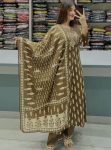RICH LOOK COTTON EMBROIDERY  WORK  TOP BOTTOM WITH DUPATTA MEHNDI