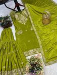 RICH LOOK PURE CHINON SILK ATTRACTIVE EMBROIDERY CODING AND SEQUENCE WORK TOP SHARARA WITH DUPATTA RECEPTION WEAR WHOLESALE PRICE ETHNIC GARMENT (3)