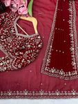 TRADITIONAL GEORGETTE THREAD WITH SEQUENCE WORK SAREE WITH UNSTITCHED BLOUSE AND DUPATTA BRIDAL WEAR WHOLESALE PRICE ETHNIC GARMENT (2)