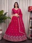 TRENDING CHINON SEQUENCE AND THREAD EMBROIDERY WORK LEHENGA CHOLI WITH DUPATTA RANI