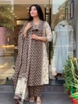 TRENDING COTTON PRINTED TOP BOTTOM WITH DUPATTA GREY