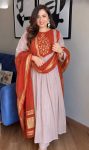 TRENDING PREMIUM MUL CHANDERI INTRICATE & JACQUARD WIVING TOP PALAZZO AND DUPATTA DAILY WEAR WHOLESALE PRICE ETHNIC GARMENT (2)